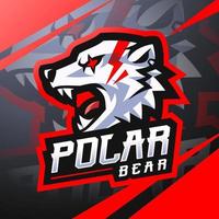 création de logo de mascotte esport ours polaire vecteur