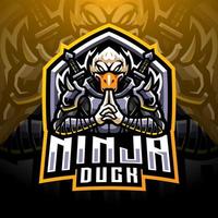 création de logo de mascotte esport canard ninja vecteur