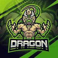 création de logo de mascotte esport combattant dragon vecteur