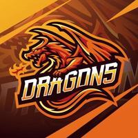 création de logo de mascotte dragon esport vecteur