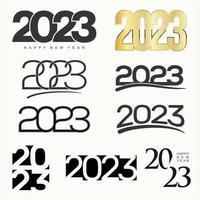 collection de conception de texte de logo de bonne année 2023 isolée sur fond blanc vecteur
