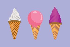 ensemble d'illustrations vectorielles de crème glacée vecteur