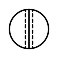 icône de balle de cricket dans la conception de style de ligne isolée sur fond blanc. trait modifiable. vecteur