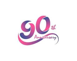 Logotype anniversaire 90 ans. Conception de modèle du 90e anniversaire pour affiche créative, dépliant, dépliant, carte d'invitation vecteur