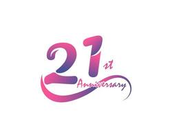 logo anniversaire 21 ans. Conception de modèle de 21e anniversaire pour affiche créative, dépliant, dépliant, carte d'invitation vecteur