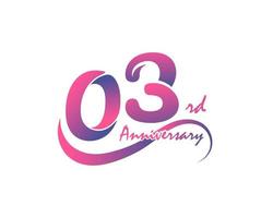 Logotype anniversaire 3 ans. Conception de modèle de 3e anniversaire pour affiche créative, dépliant, dépliant, carte d'invitation vecteur