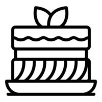 icône de gâteau, style de contour vecteur