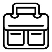 icône de sac pour ordinateur portable, style de contour vecteur