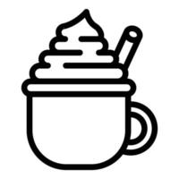 icône de latte à la cannelle, style de contour vecteur