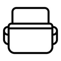 icône de sac pour ordinateur portable porte-documents, style de contour vecteur