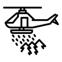 icône d'hélicoptère forestier de sauvetage, style de contour vecteur