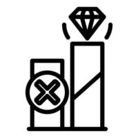 icône de revue de produit de diamant, style de contour vecteur