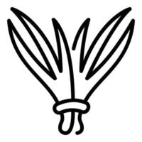 icône de l'agriculture ciboulette, style de contour vecteur
