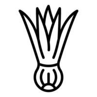 icône de ciboulette agricole, style de contour vecteur