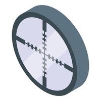 icône de visée réticule, style isométrique vecteur