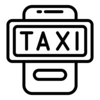 icône de taxi de téléphone, style de contour vecteur