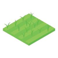 icône d'herbe de parc, style isométrique vecteur
