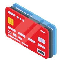 icône de carte de crédit de monétisation, style isométrique vecteur