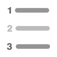 liste numérotée icône plate en niveaux de gris vecteur