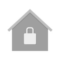 icône plate en niveaux de gris de maison sécurisée vecteur