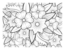 livre de coloriage pour adultes et enfants plus âgés. coloriage avec cadre de motif de fleurs vecteur