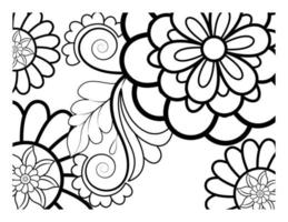 livre de coloriage pour adultes et enfants plus âgés. coloriage avec cadre de motif de fleurs vecteur