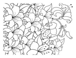 livre de coloriage pour adultes et enfants plus âgés. coloriage avec cadre de motif de fleurs vecteur