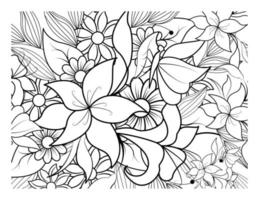 livre de coloriage pour adultes et enfants plus âgés. coloriage avec cadre de motif de fleurs vecteur