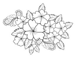 livre de coloriage pour adultes et enfants plus âgés. coloriage avec cadre de motif de fleurs vecteur