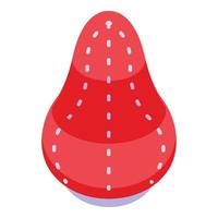 icône de méduse rouge, style isométrique vecteur