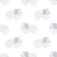 éléphant mignon. modèle sans couture de vecteur sur fond blanc