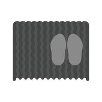 tapis de chaussures plat icône en niveaux de gris vecteur