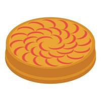 icône de tarte aux pommes d'automne, style isométrique vecteur