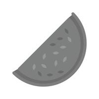 icône plate en niveaux de gris de tranche de pastèque vecteur