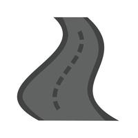 icône plate en niveaux de gris de la route vecteur