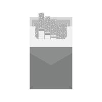 icône plate en niveaux de gris de paquet de cigarettes vecteur