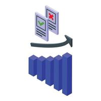 icône graphique de résultats, style isométrique vecteur