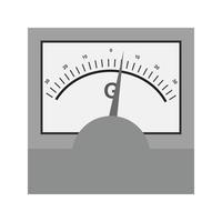 icône de galvanomètre plat en niveaux de gris vecteur