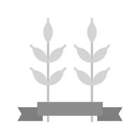icône de blé plat en niveaux de gris vecteur