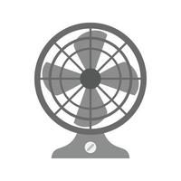 ventilateur électrique plat icône en niveaux de gris vecteur