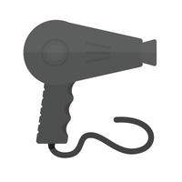 icône de sèche-cheveux plat en niveaux de gris vecteur