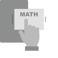 étudier les mathématiques sur l'icône mobile en niveaux de gris plat vecteur