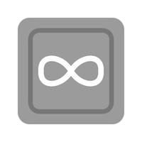 symbole de l'infini plat icône en niveaux de gris vecteur