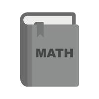 livre de mathématiques ii icône plate en niveaux de gris vecteur
