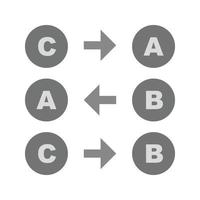 icône logique plate en niveaux de gris vecteur