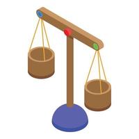 icône de comparaison des écailles de bois, style isométrique vecteur