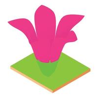 icône de fleur pourpre, style isométrique vecteur