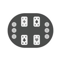 table de cartes icône en niveaux de gris plat vecteur
