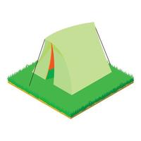 icône de tente triangulaire, style isométrique vecteur