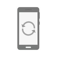redémarrer l'icône plate en niveaux de gris du téléphone vecteur